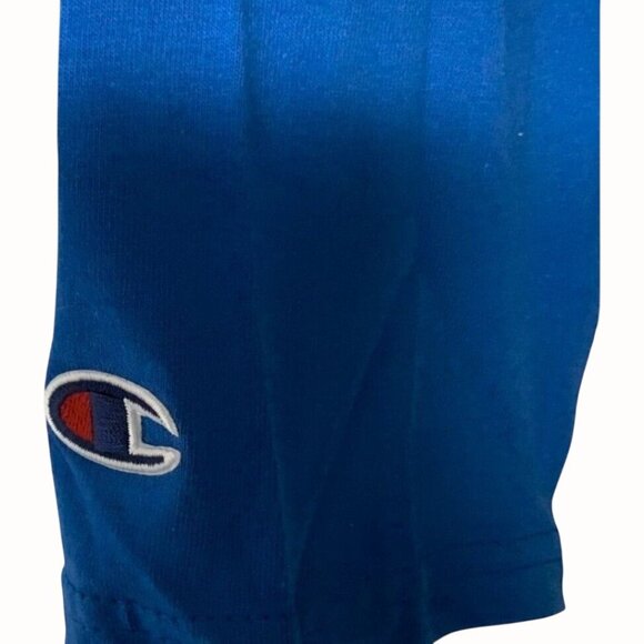 Champion Raglan Quarter Sleeve Baseball T-Shirt Gray Royal Blue Mens Size Small - Picture 8 of 10